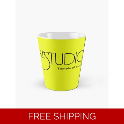 Tall mug Le Studio Yellow Black logo TOS Black
